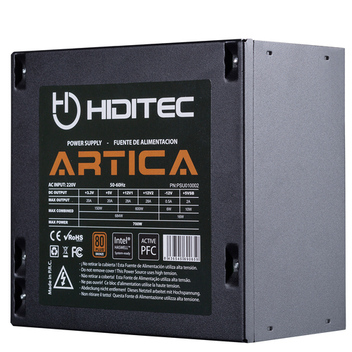 Hiditec Artica unité d'alimentation d'énergie 700 W 20+4 pin ATX ATX Noir