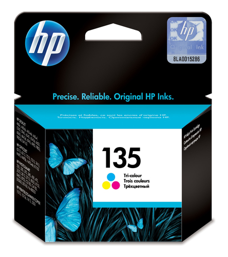 خرطوشة طباعة ثلاثية اللون HP 135 Tri-colour Inkjet مع حبر Vivera