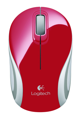 Wireless Mini Mouse M187, 1xAAA, USB 2.4GHz, rouge