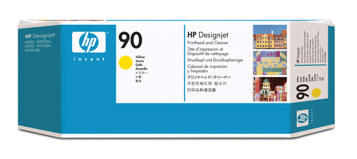 90 tête d'impression jaune et dispositif de nettoyage