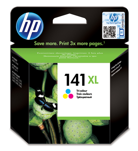 خرطوشة طباعة ثلاثية اللون HP 141XL Tri-colour Inkjet مع أحبار Vivera