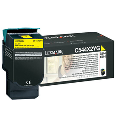 C544, X544 cartouche toner jaune très haute capacité (4K)