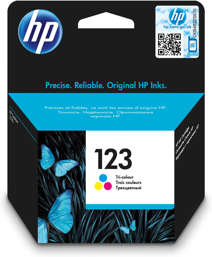 خرطوشة طباعة حبرية HP 123‏ أصلية ثلاثية الألوان