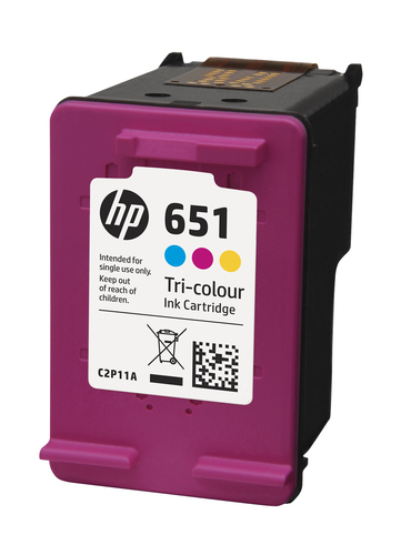 خرطوشة طباعة حبرية HP 651 Ink Advantage‏ أصلية ثلاثية الألوان