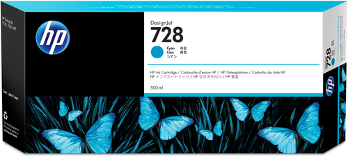 728 DesignJet cartouche d'encre cyan, 300 ml