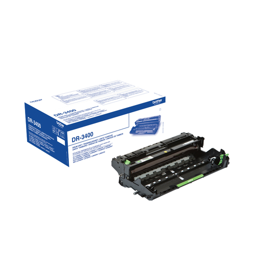 Tambour noir DR-3400 Brother original. Pack individuel. Imprime 50 000 pages. Cartouche toner non incluse.