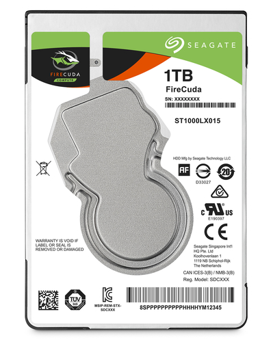 1 TB, 2.5" SSHD, SATA 6 Gb/s, 5400 RPM, 140 MB/s, 7 mm