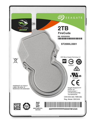 2 TB, 2.5" SSHD, SATA 6 Gb/s, 5400 RPM, 140 MB/s, 7 mm