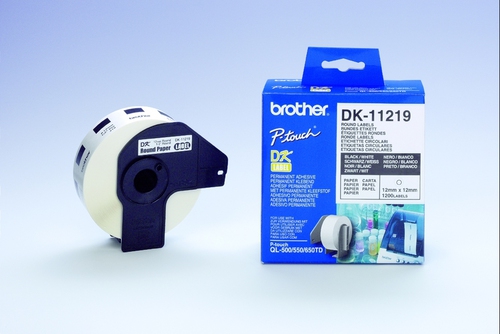 Brother DK-11219 Round Labels Blanc