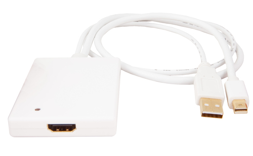 Urban Factory CBB21UF câble vidéo et adaptateur Mini DisplayPort + USB Type-A HDMI Type A (Standard) Blanc