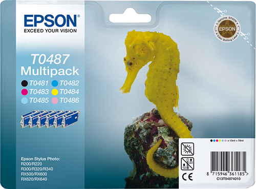 Multipack "Hippocampe" (T0487) - Encres QuickDry N, C, Cc, M, Mc, J