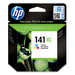 HP 141XL Tri-color خرطوشة الحبر 1 قطع أصلي سماوي, أرجواني, أصفر