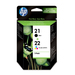 HP 21 (noir) / 22 (trois couleurs) pack de 2 cartouches d'encre authentiques